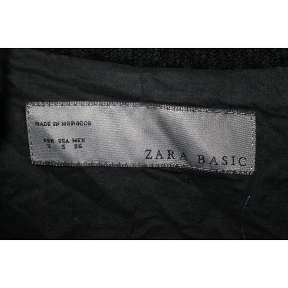 Zara Basic Textured Tweed Layered Full Zip Jacket Black Marled Knit Small H12038 - Picture 8 of 13